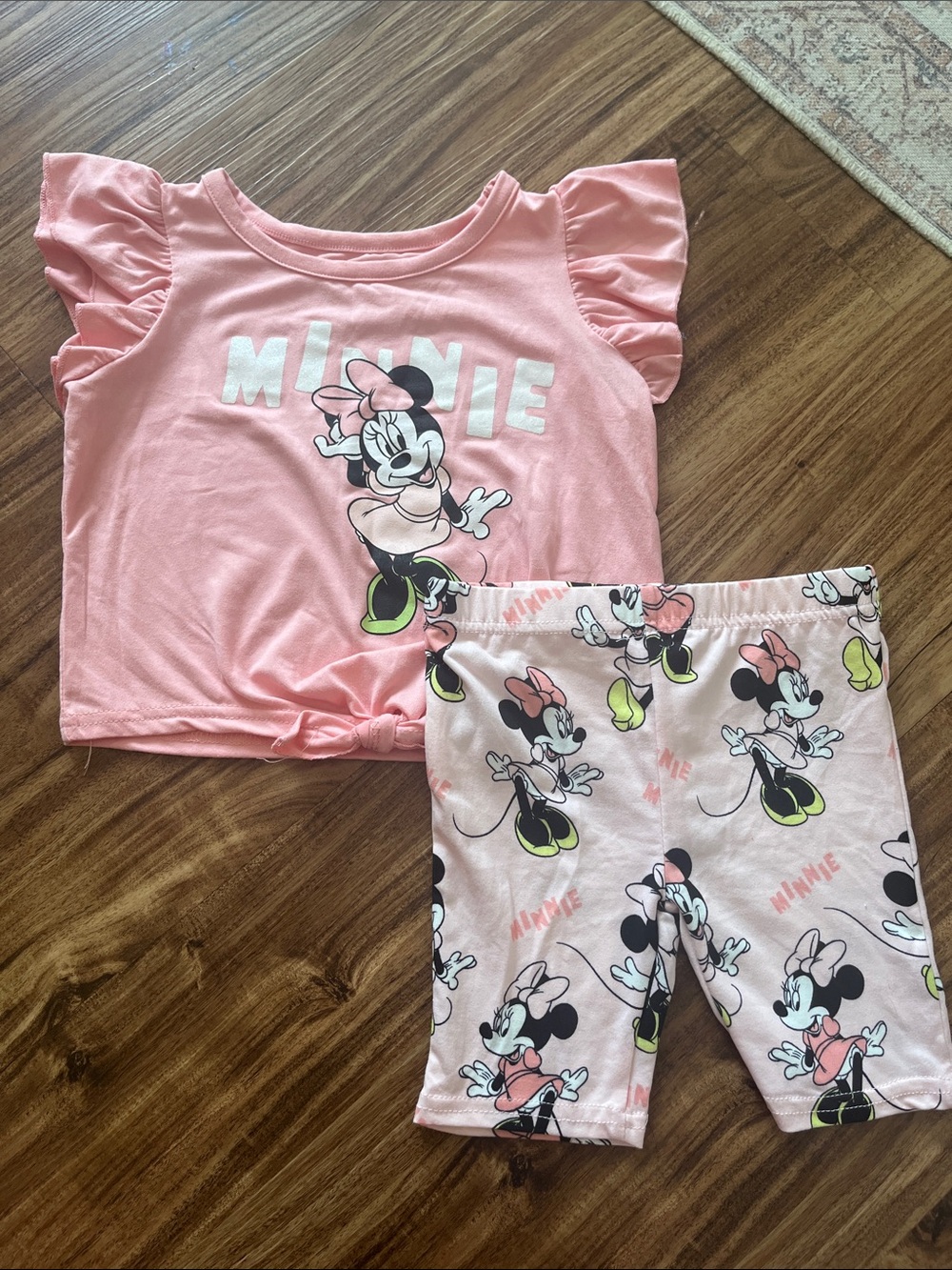 Disney Pink Minnie Mouse Flutter Sleeve Pajama Set